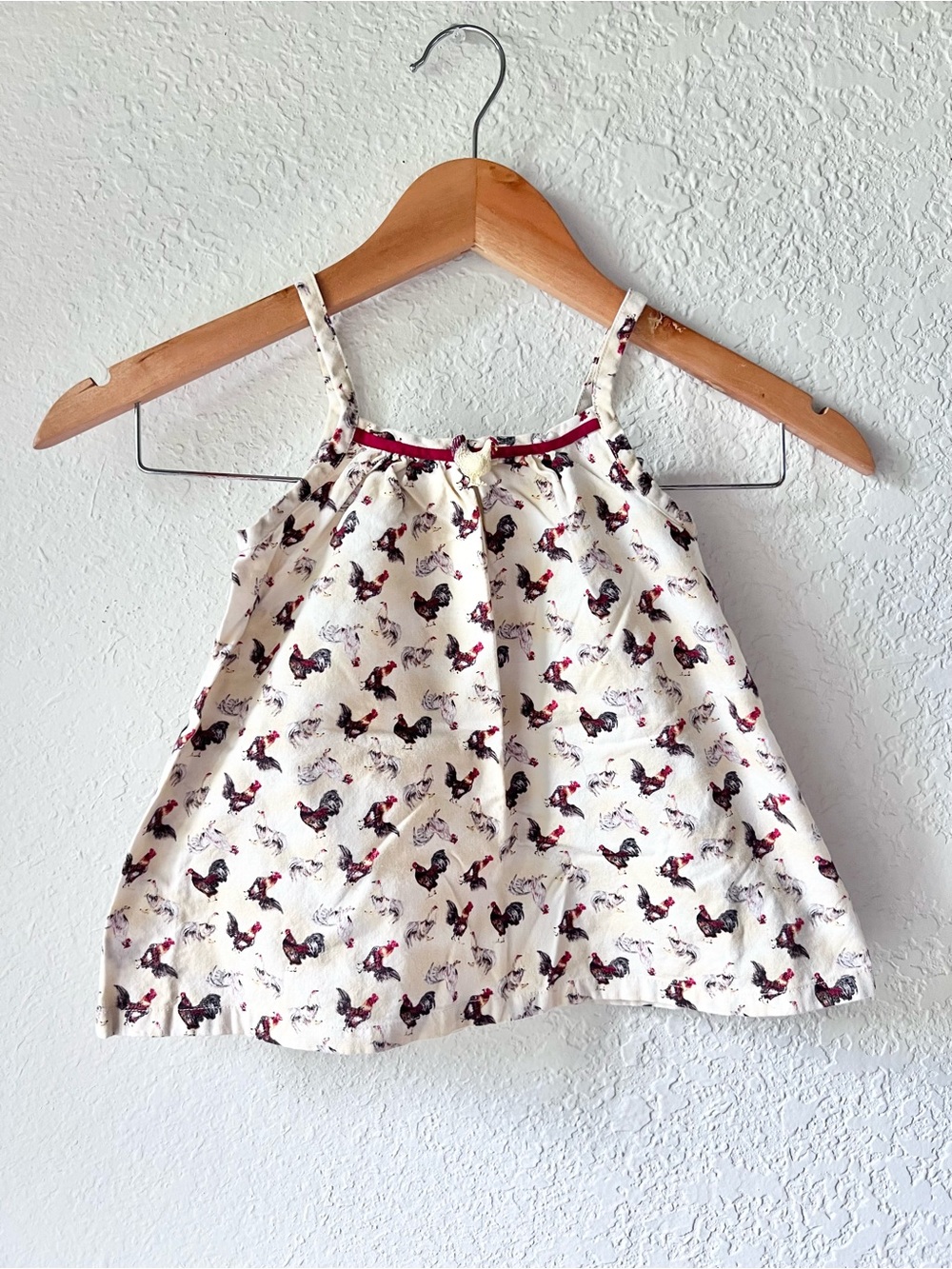 Handmade Girls Chicken Rooster Print Tank Sz 3T